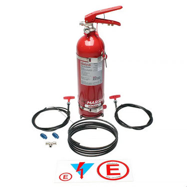 Complete Lifeline Zero 2000 2.25ltr Fire Marshal kit with cables, nozzles, and tubing